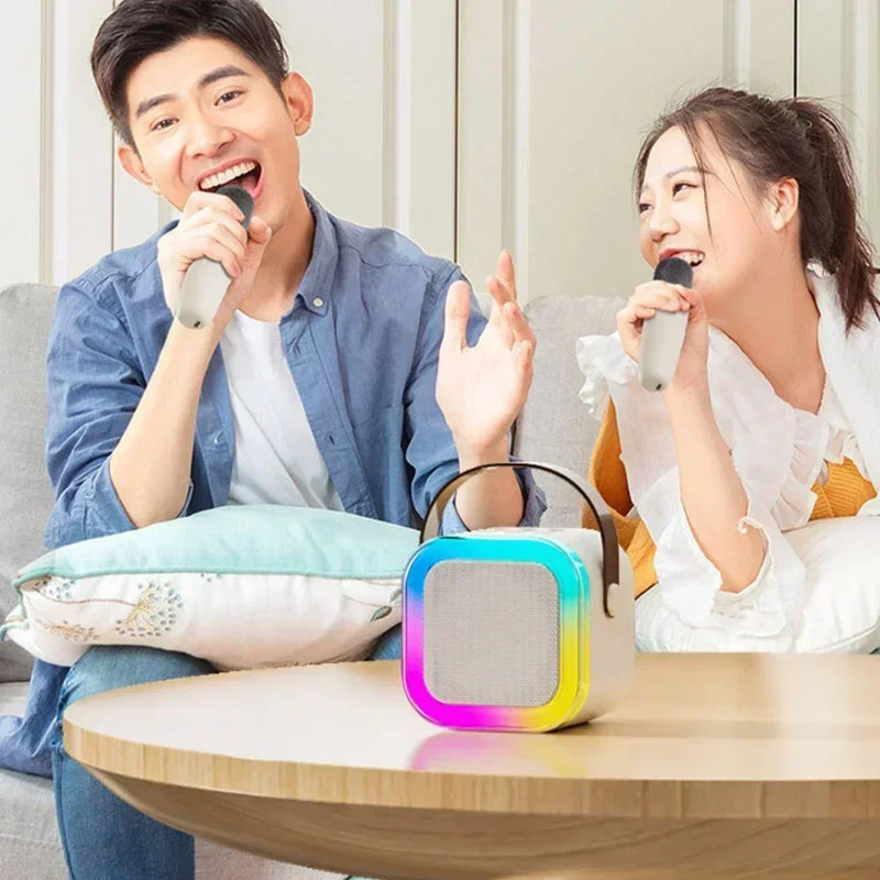 K12 Bluetooth Karaoke Machine Portable  5.3 PA Speaker System with 1-2 Wireless Microphones Home Family Singing Children's Gifts